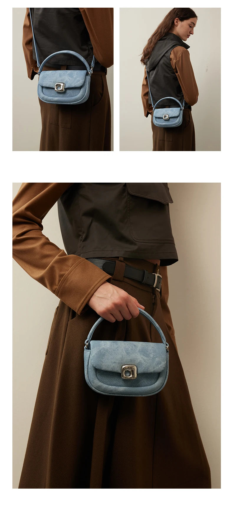 LA FESTIN Designer Women's bag Small Bag 2024 New Crossbody Shoulder Messenger Bag Women's Leather Bag Handbag Fashion Bag