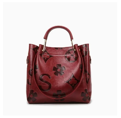 New Bag: Bucket Bag, Fashionable Texture, Embossed Women's Handbag, Large Capacity Mother and Child Bucket Bag, Mommy Bag
