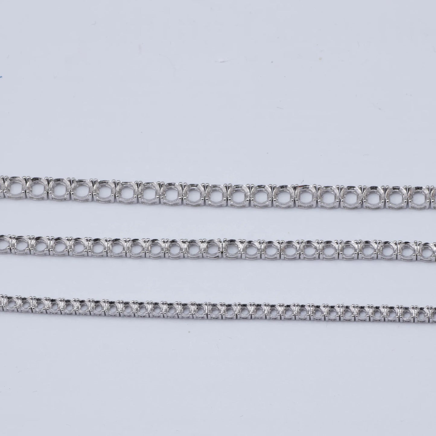 DJMAX Original 925 Silver Tennis Chain Without Stones 3MM 4MM 5MM Tennis Chain Empty Holder Suitable For DIY Jewelry Making