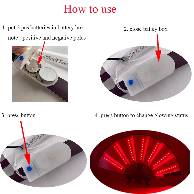Halloween Carnival party lighting supplies 10inches  LED neon light rave fan  folding luminous fan glowing in the party