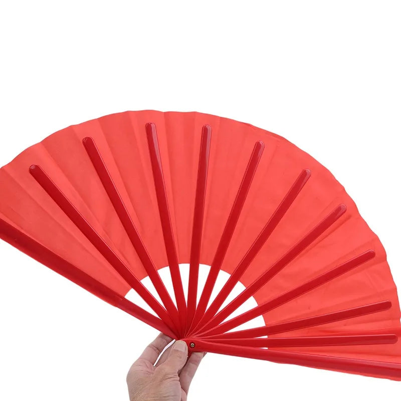 Large Kung Fu Sound Fan Plastic Bone Martial Arts Performance Elegant Hand Folding Stage Fan Opera Magic Props Summer Cool Fans