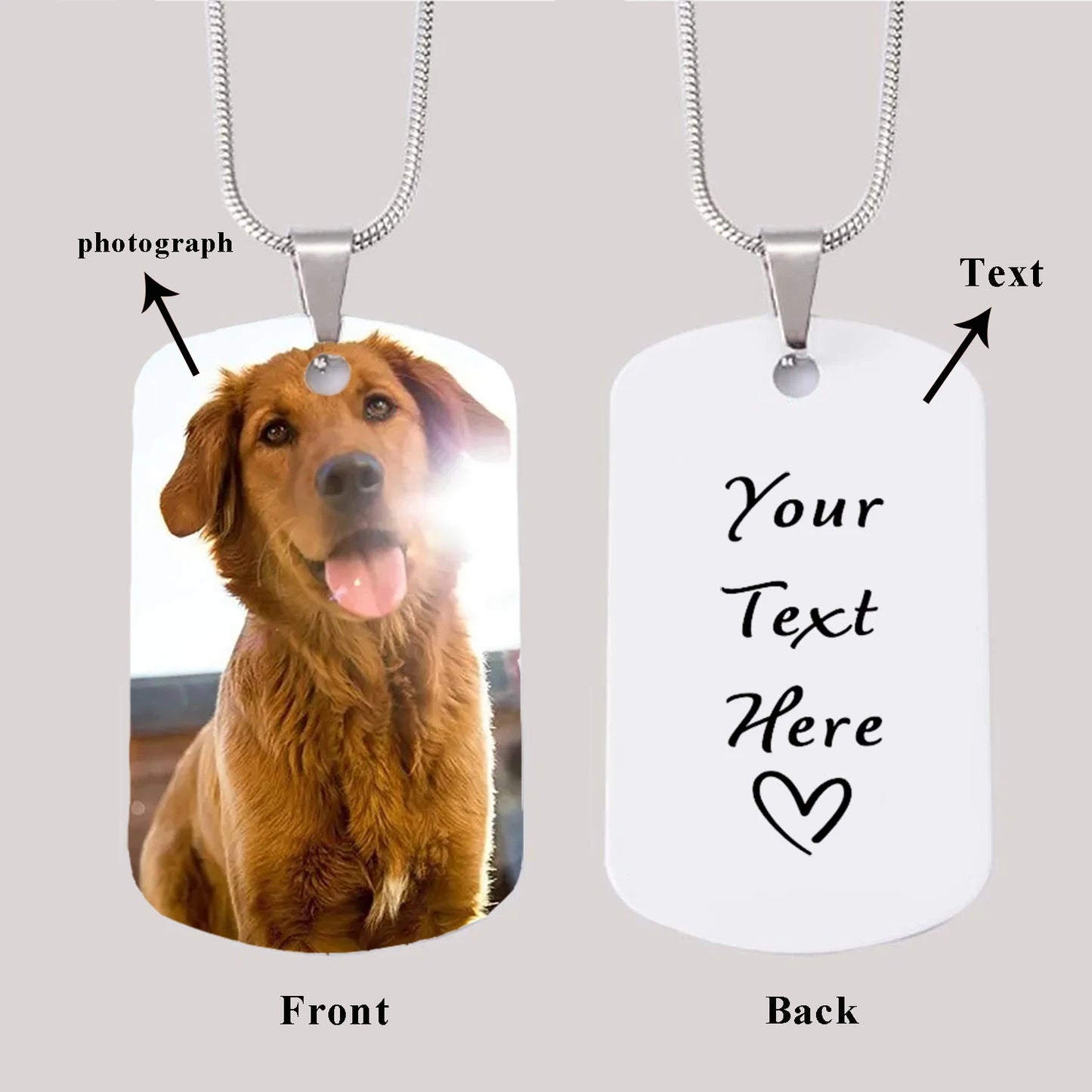 Personalized Necklace Keychain Custom Photo Pictures Text Name Pendant for Family Couple Anniversary Gifts