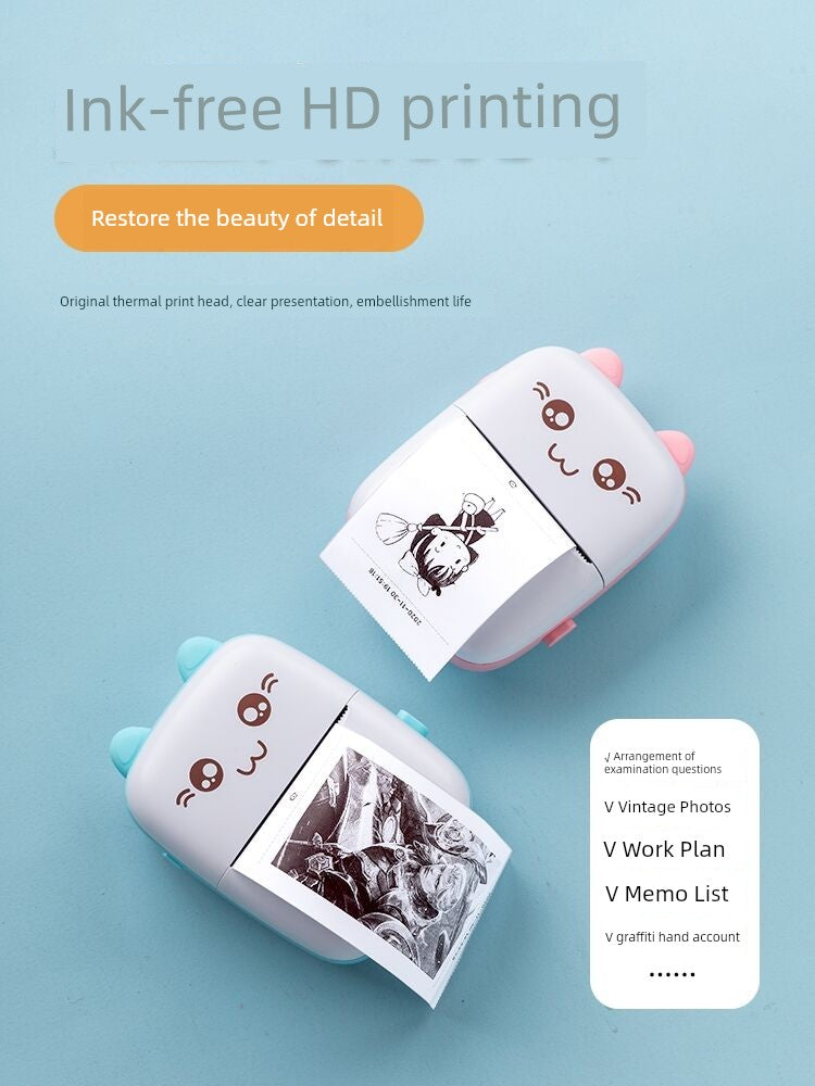 Mini Student Pocket Wrong Question Printer Meow Printer Thermal Photo Label Small Household Portable Cheap