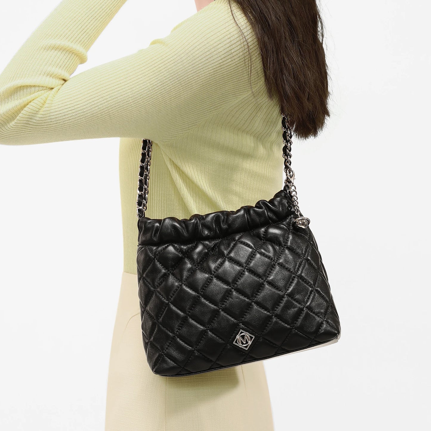 ITAMOOD Genuine Leather Hobo Bag for Women One Shoulder Crossbody Chain Bag with Luxury Designer Fashion Valentine's Day Gift