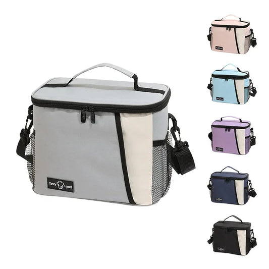 Insulated Lunch Bag Large Reusable Lunch Bags with Adjustable Shoulder Strap for Women Men, Ideal for Work, School & Outdoor Use