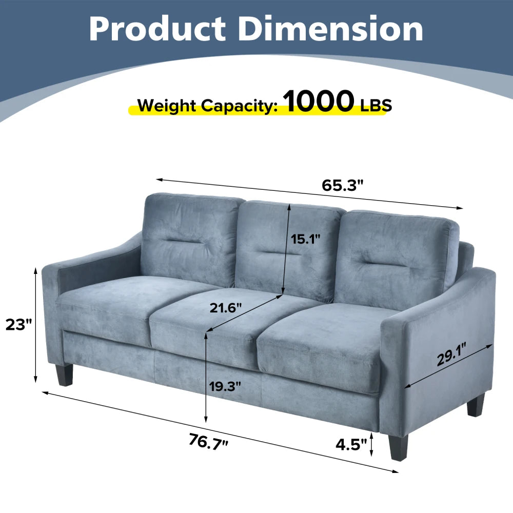 Modern Couch Comfortable Sectional Couches Set Flannelette Fabrics Velvet Sofas for Living Room Bedroom Office