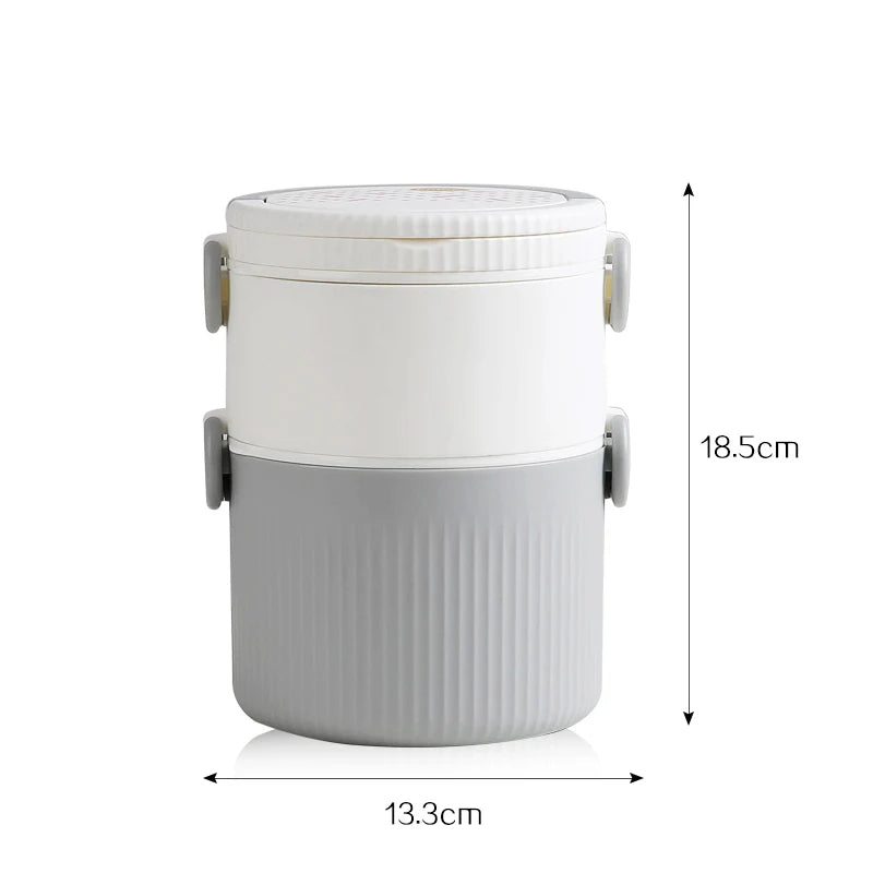 Double Layer Lunch BOX With Spoon Handle Food Storage Container School Kid Bento Box Office Picnic Camping Lunch Box Tiffin Box