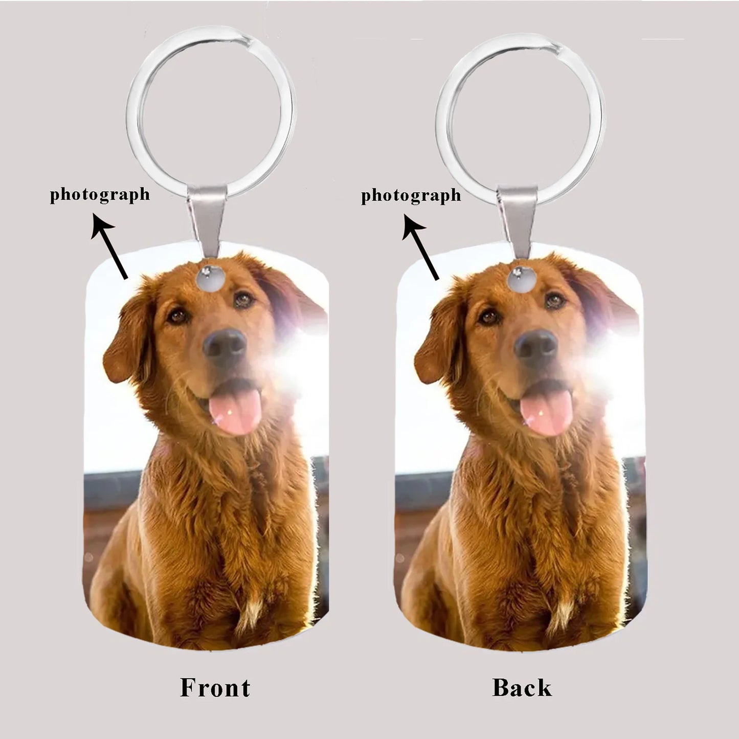Personalized Necklace Keychain Custom Photo Pictures Text Name Pendant for Family Couple Anniversary Gifts