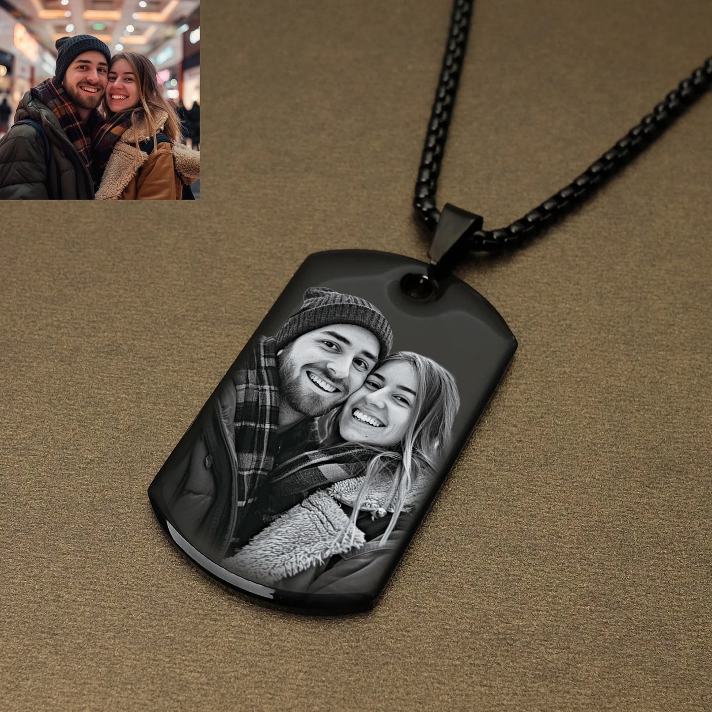 Personalized Photo Necklace Pendant Custom Pet Memorial Necklace,Customized Engraved Necklace with Photo Christmas Gifts
