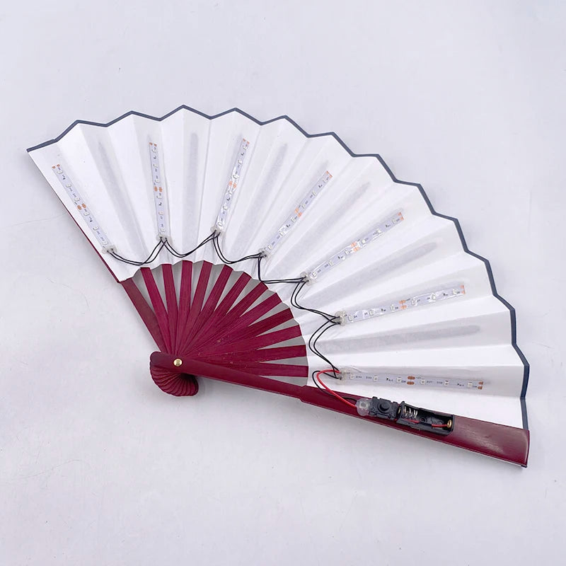 Halloween Carnival party lighting supplies 10inches  LED neon light rave fan  folding luminous fan glowing in the party