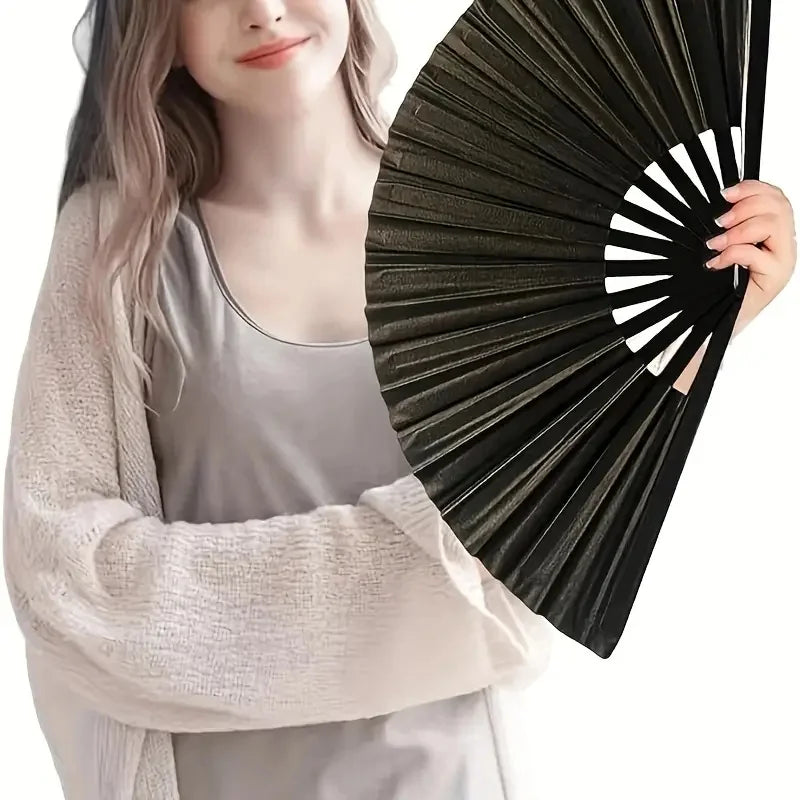 Large Kung Fu Sound Fan Plastic Bone Martial Arts Performance Elegant Hand Folding Stage Fan Opera Magic Props Summer Cool Fans