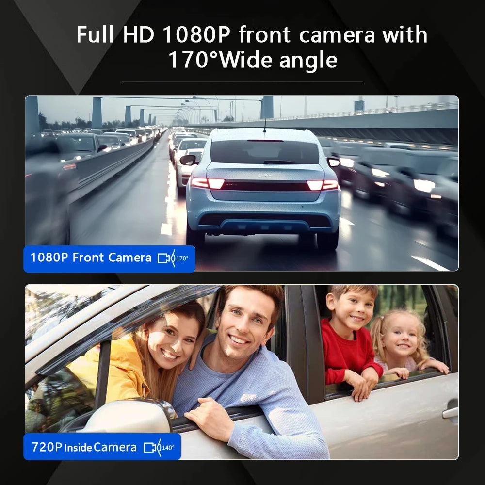 1080P WIFI Dual camera Dash Cam for cars,Front And Inside,car camera with IR Night Vision,Loop Recording,wide angle Car DVR Came