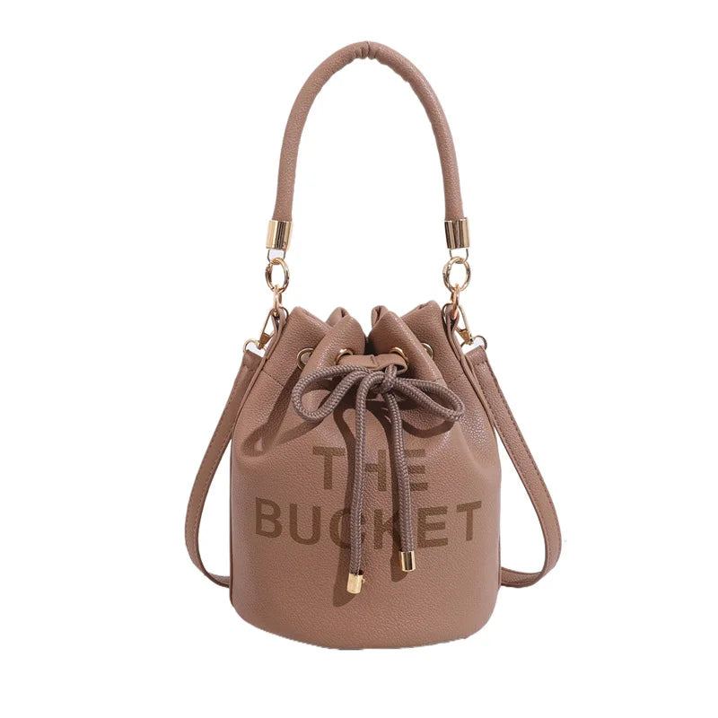 2024 Fashion Bag Women's New Bucket Bag Oblique Span Bag Female Bag Cross-border Portable Retro Women's Bag