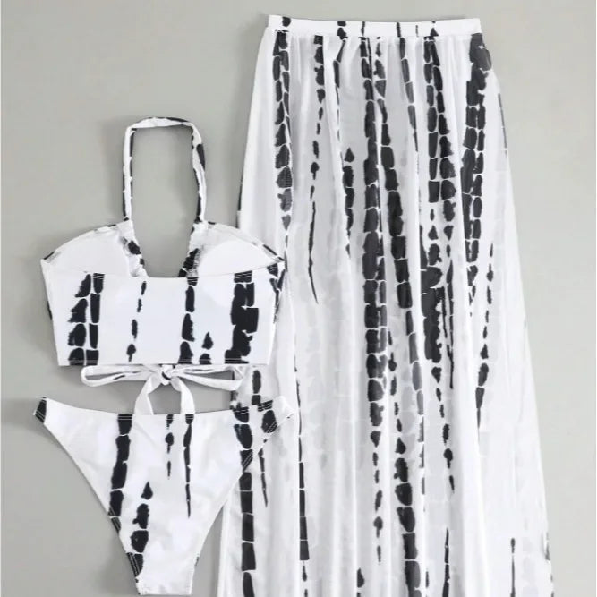 New Hot Sale Of The Season Women's Bikini Swimsuit Three-Piece Set Printed Separate Design Swimming Costume Female Fashionable B