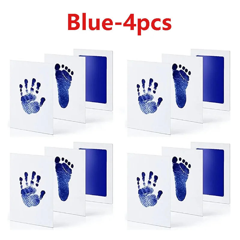 2/4pc Baby Handprint Footprints Ink Pads Safe Non-toxic No-Touch Skin Inkless Inkpad Kits Pet Cat Dog Paw Prints Souvenirs Gifts