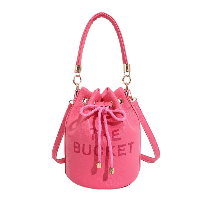 2024 Fashion Bag Women's New Bucket Bag Oblique Span Bag Female Bag Cross-border Portable Retro Women's Bag