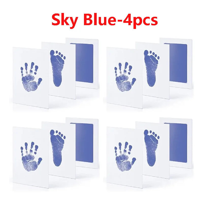 2/4pc Baby Handprint Footprints Ink Pads Safe Non-toxic No-Touch Skin Inkless Inkpad Kits Pet Cat Dog Paw Prints Souvenirs Gifts