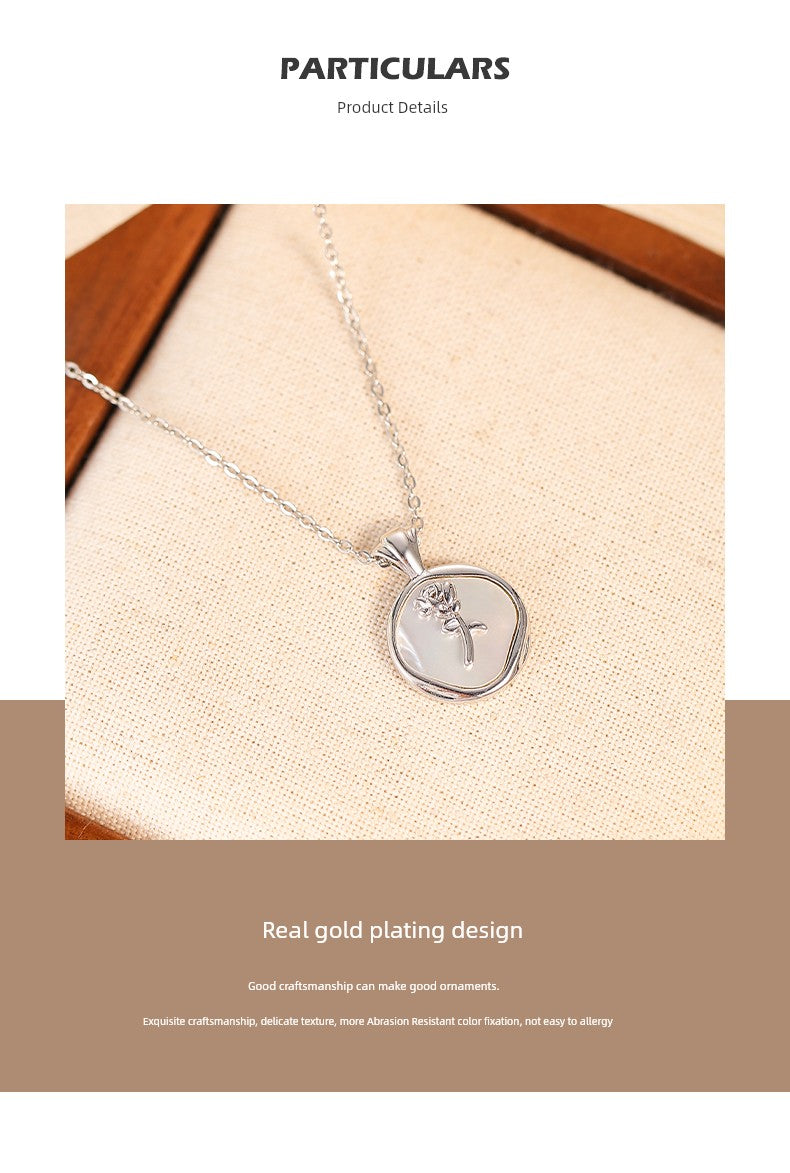 Accessible Luxury Shell Rose Pendant Necklace Accessories Female Niche Design Clavicle Chain 2025 New Arrival Best Selling Necklace