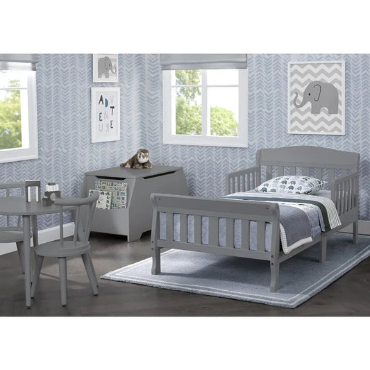 Toddler Bed, Greenguard Gold Certified,Grey,Strong and sturdy wood construction,Low to the ground for easy access for your child