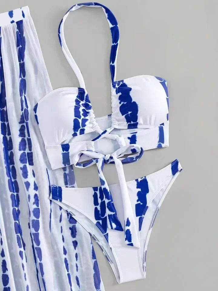 New Hot Sale Of The Season Women's Bikini Swimsuit Three-Piece Set Printed Separate Design Swimming Costume Female Fashionable B
