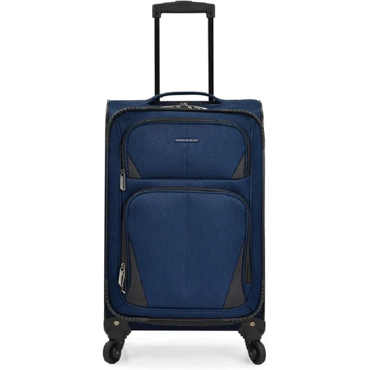 Aviron Bay Expandable Softside Luggage with Spinner Wheels, Navy, Carry-on 22-Inch