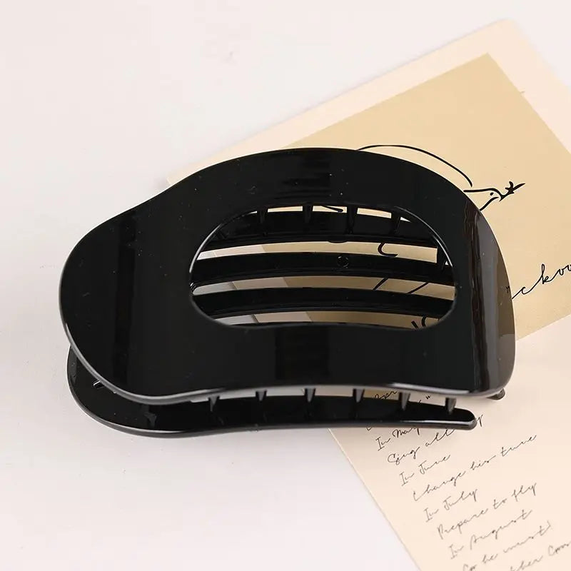 1pc  New flat circular hair clip with duckbill grip, strong teeth, bendable and comfortable curved design for hair clip