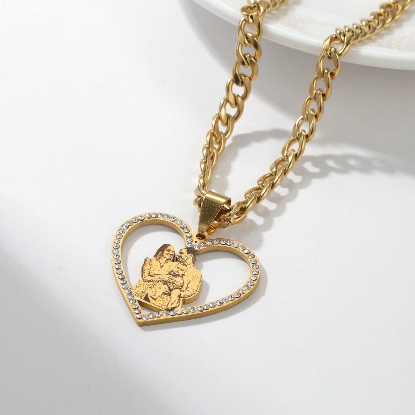 Personalized Mother's Day Gift Custom Photo Engraved Necklace Custom Photo Pendant Memory Family Jewelry Gifts Free Jewelry box
