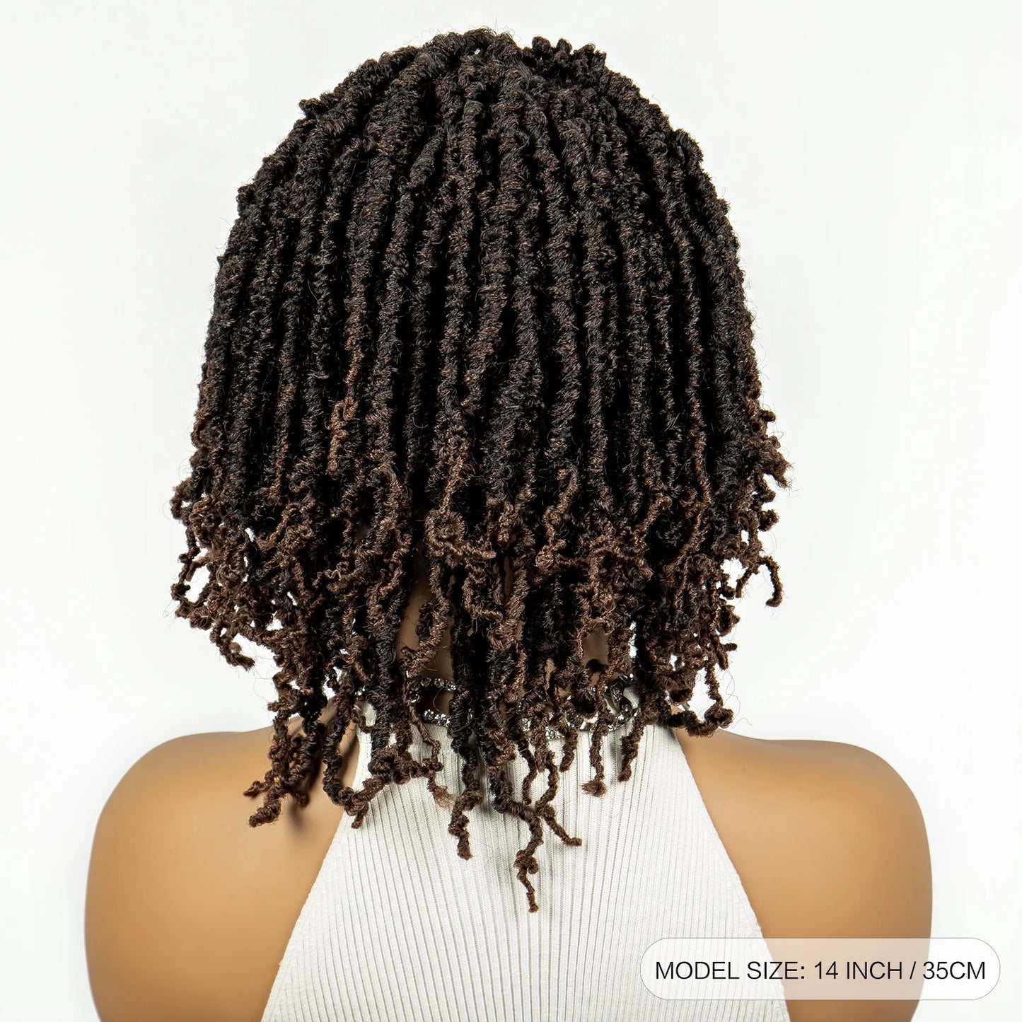 14inch Short Dreadlock Braided Wigs Synthetic Lace Front Knotless Box Braids Wig Faux Locs Braided Wigs with Baby Hair for Women