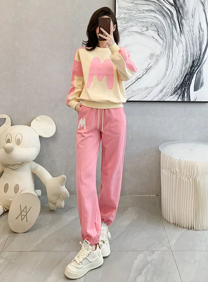 Pant Sets for Women 2 Pieces Autumn Winter Fashion Casual Trousers Woman Korean Style Xxl Cheap New Matching Groups Of Tailor In