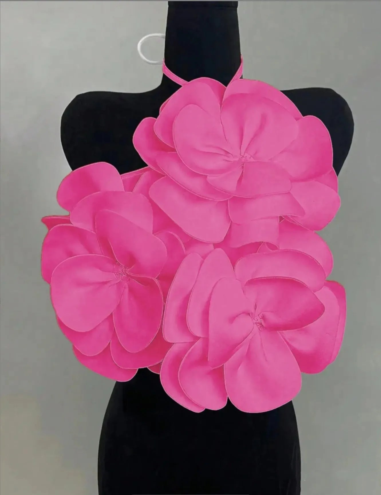 Joskaa 2025 Summer Women's 3D Flower Chic Tops Sexy Halter Lace-Up Backless Crop Camisole Vacation Party Club Beachwear S-XXL