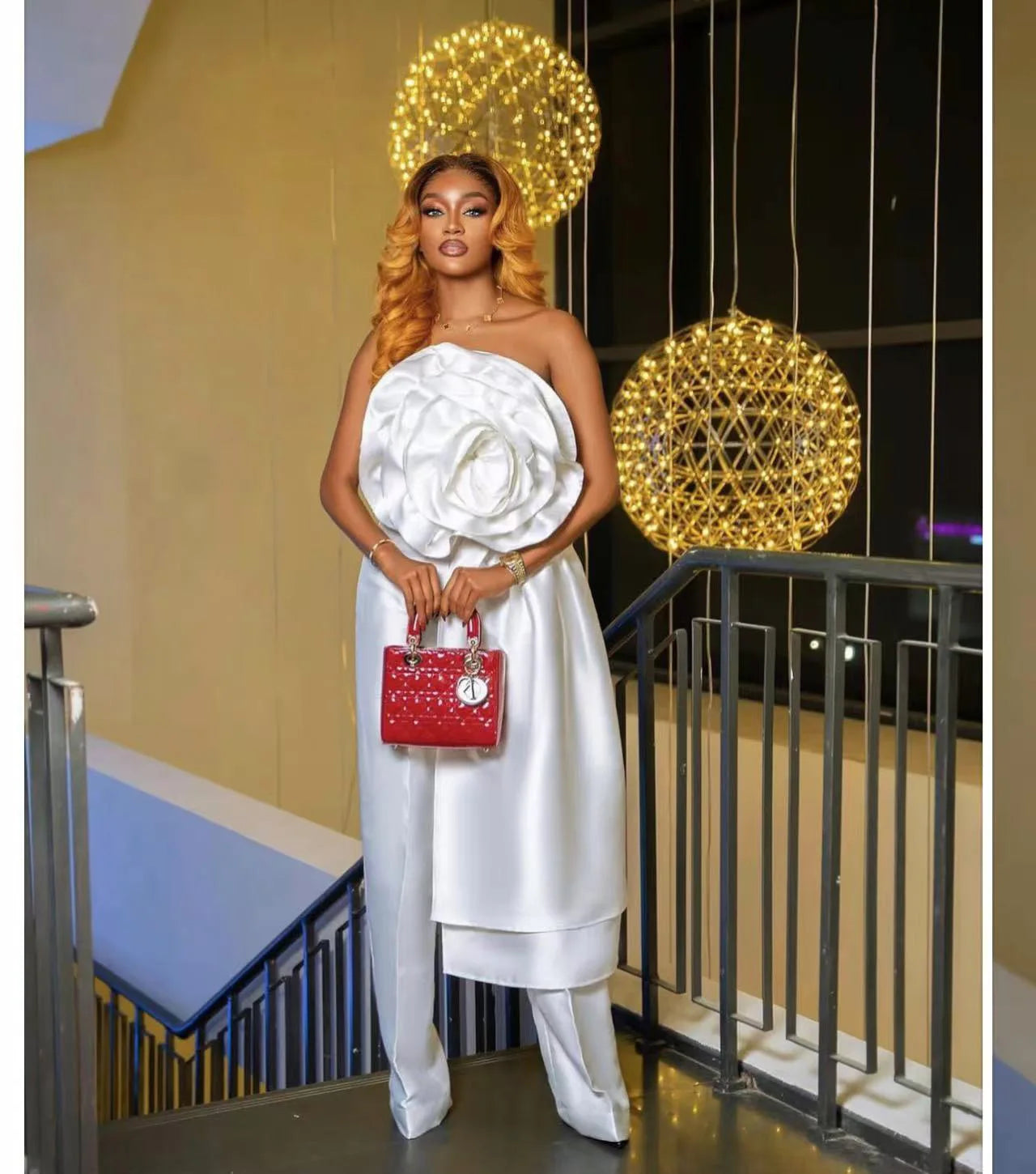 CM.YAYA Women Fashion 3D Flower Applique Strapless Side Crop Top 2025 Summer Vintage Streetwear INS Asymmetrical Tee Tops