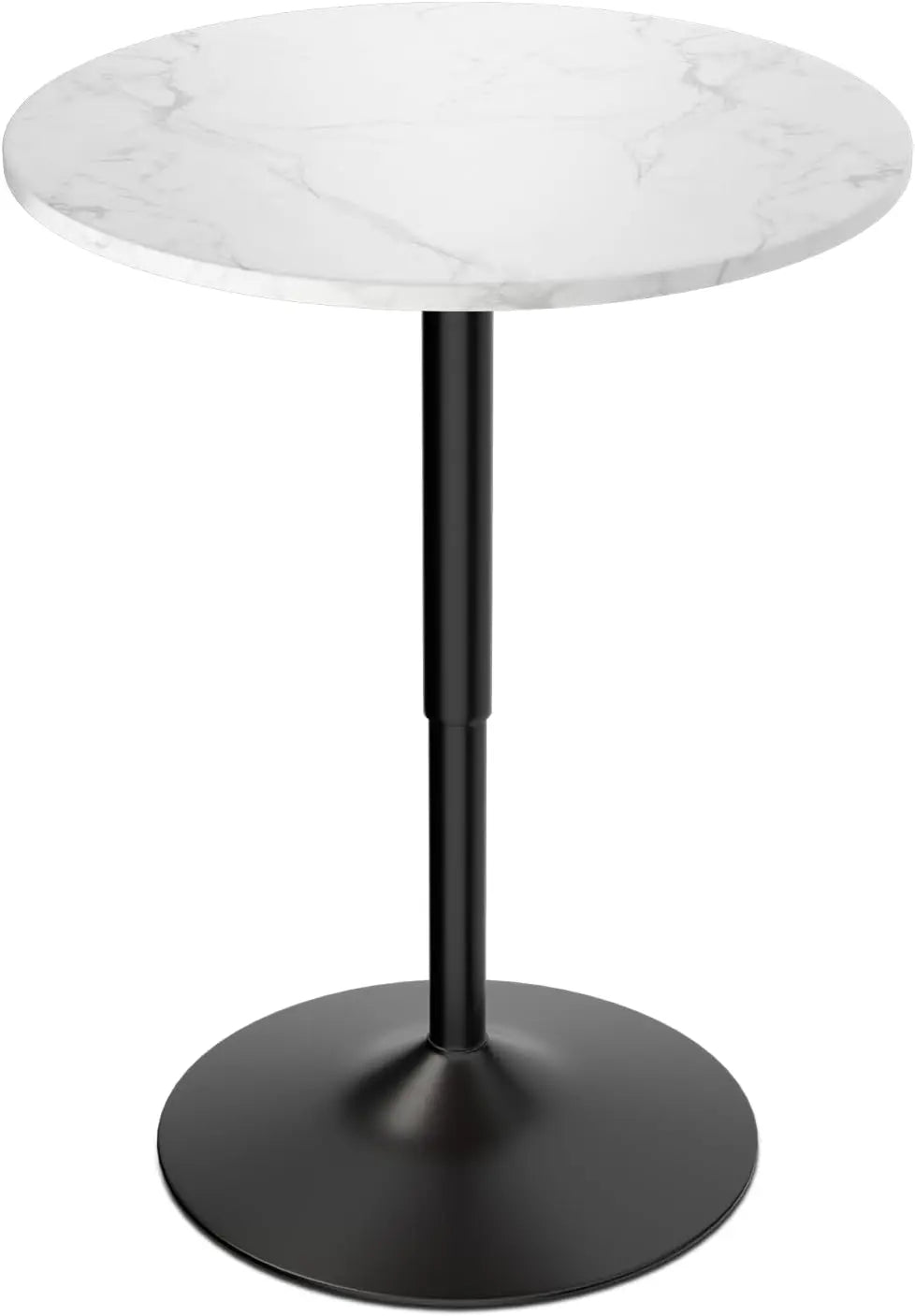 Magshion 23.5'' Round Adjustable Height Wood Bar Pub Table Adjustable Range 27.5""-36"" Living Room Dining Room Bar Cocktail
