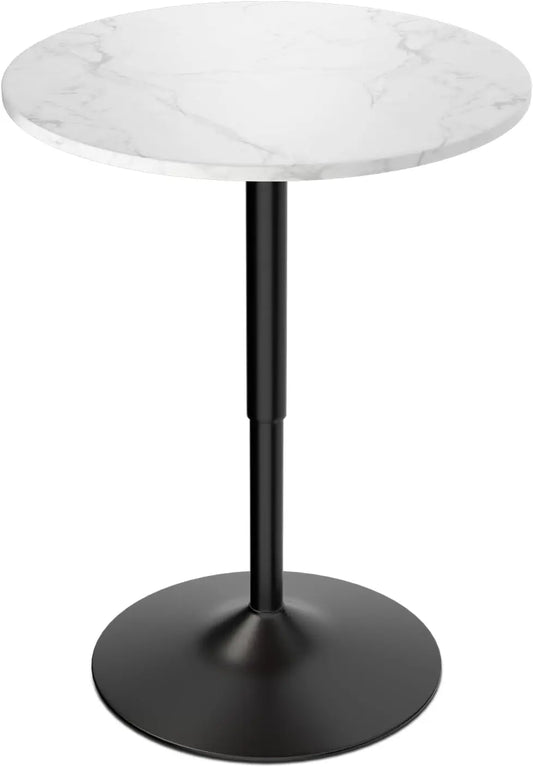 Magshion 23.5'' Round Adjustable Height Wood Bar Pub Table Adjustable Range 27.5""-36"" Living Room Dining Room Bar Cocktail