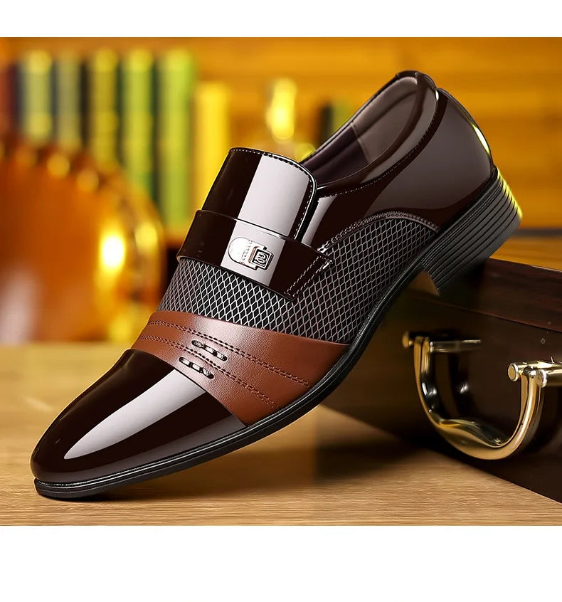 Oxford Shoes Men's Luxury Lacquer Wedding Shoe Pointed Toe Dress Shoes for Men Classic Business Men Leather Shoes Big Size 38-48