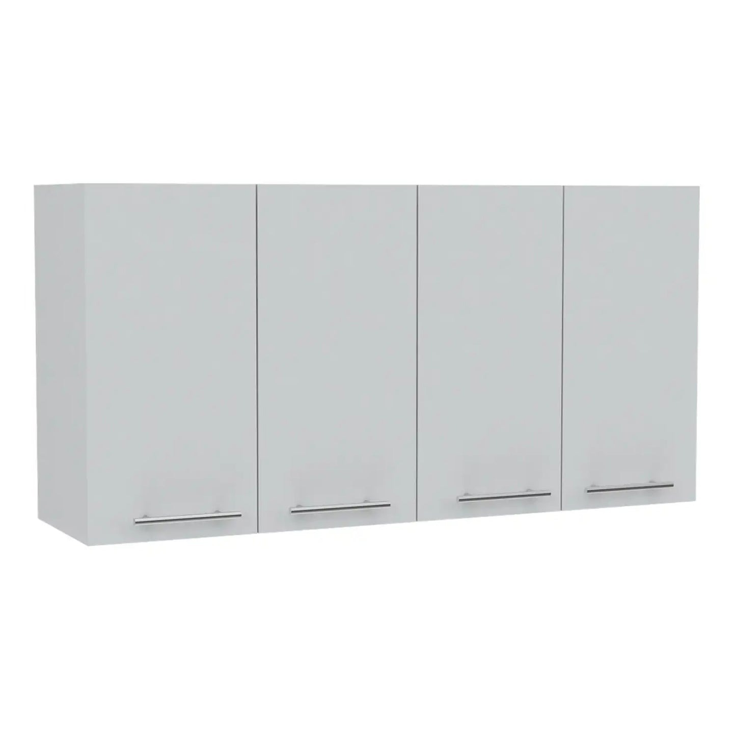 120 Wall Cabinet , Four Doors, Two Cabinets, Two Shelves White