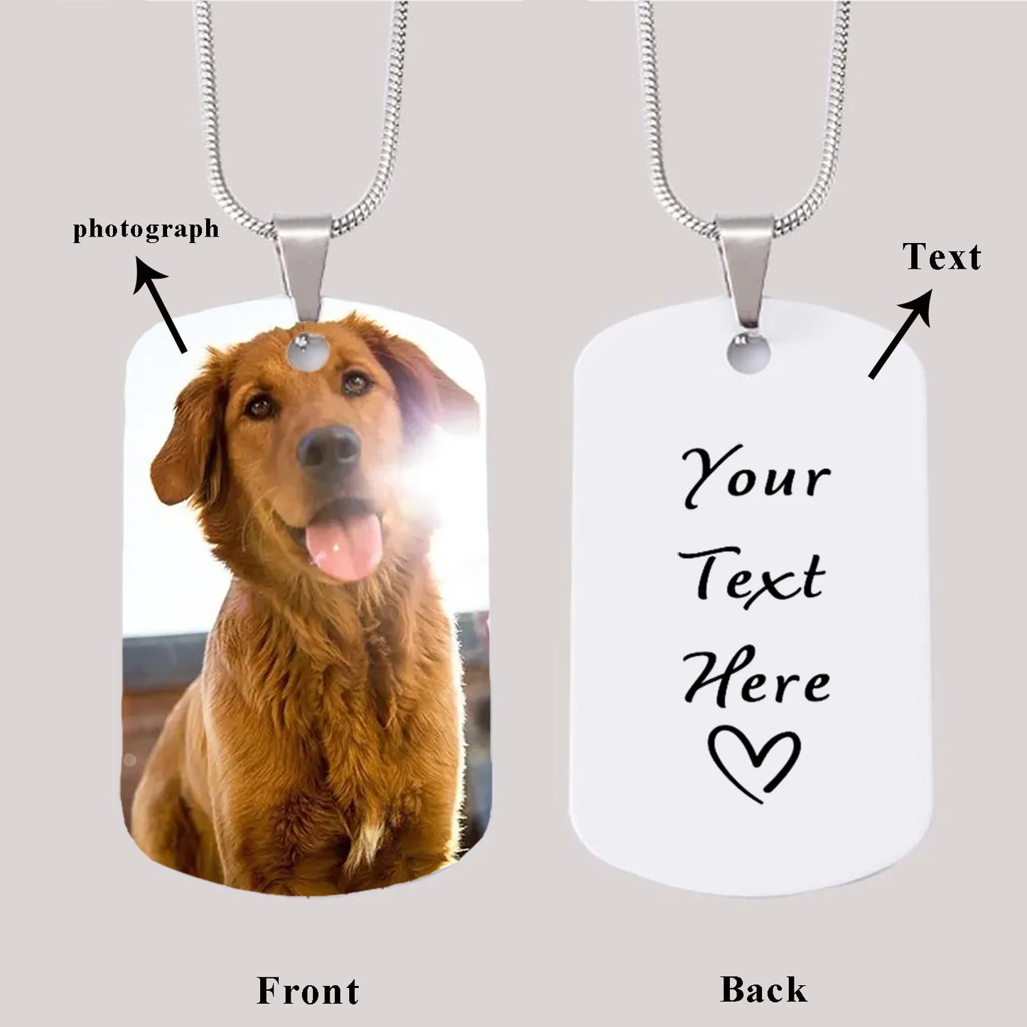 Personalized Necklace Keychain Custom Photo Pictures Text Name Pendant for Family Couple Anniversary Gifts