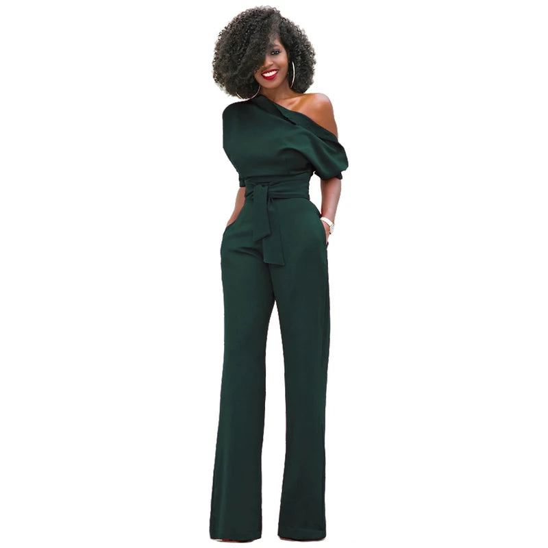 Women's Formal Jumpsuit Rompers Wide Leg Trousers  Casual Sleeveless Long Pants Fashion Evening Party Wedding Decor