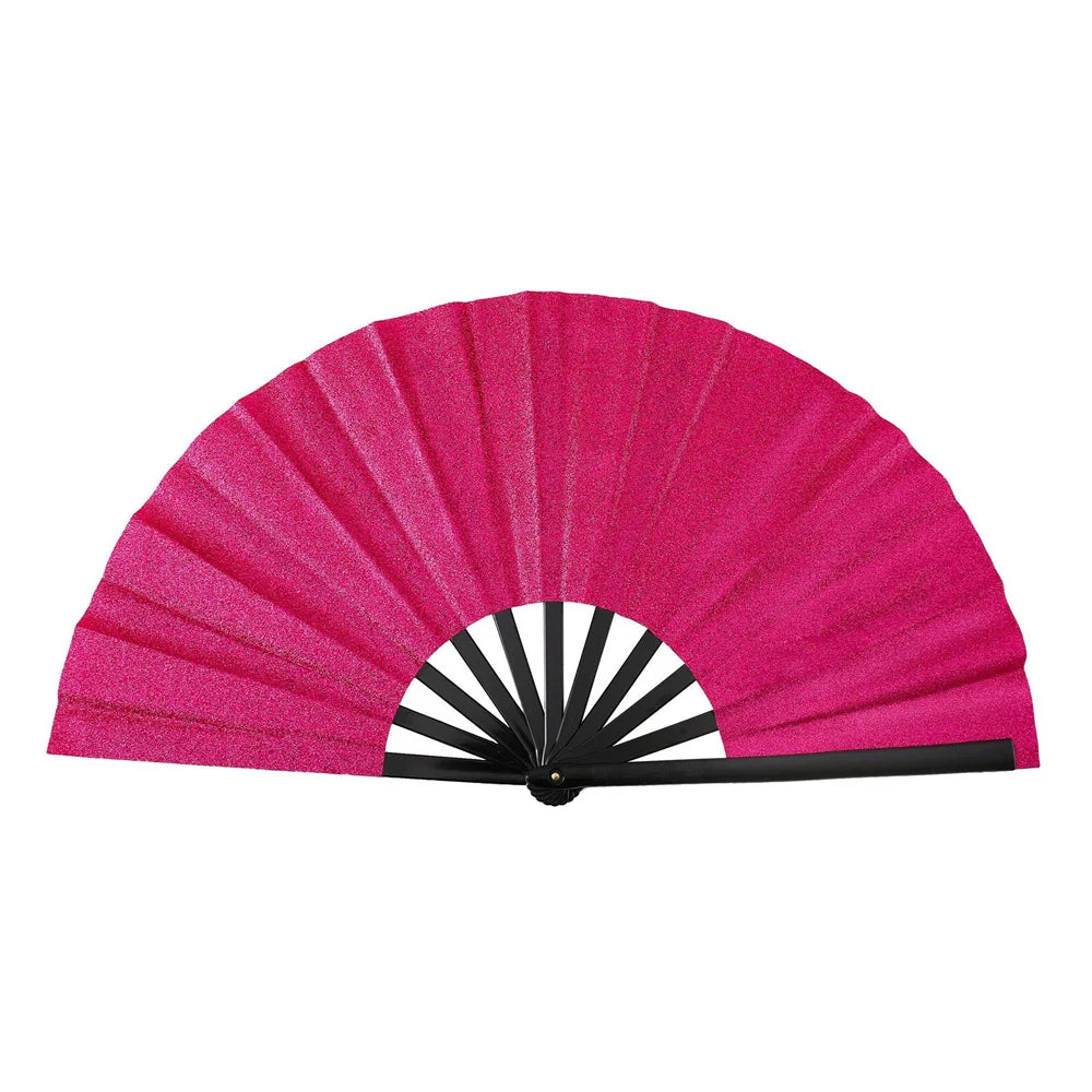 New Sparkling Folding Fan Bright Color Rainbow Starry Sky In The Dark Festival Performance Hand Fans Women Girl Party Dance Fan