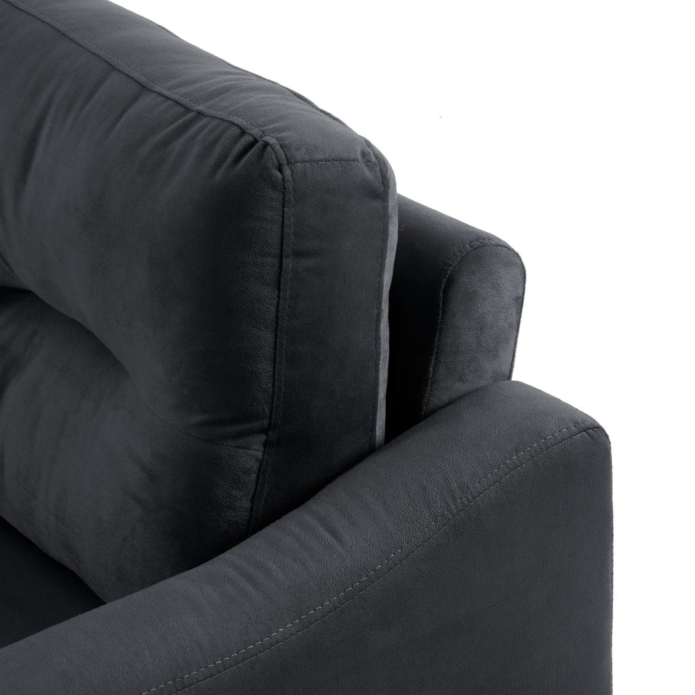 Modern Comfortable Sectional Couch, Flannelette Fabrics Velvet Sofas for Living Room, Bedroom, Office