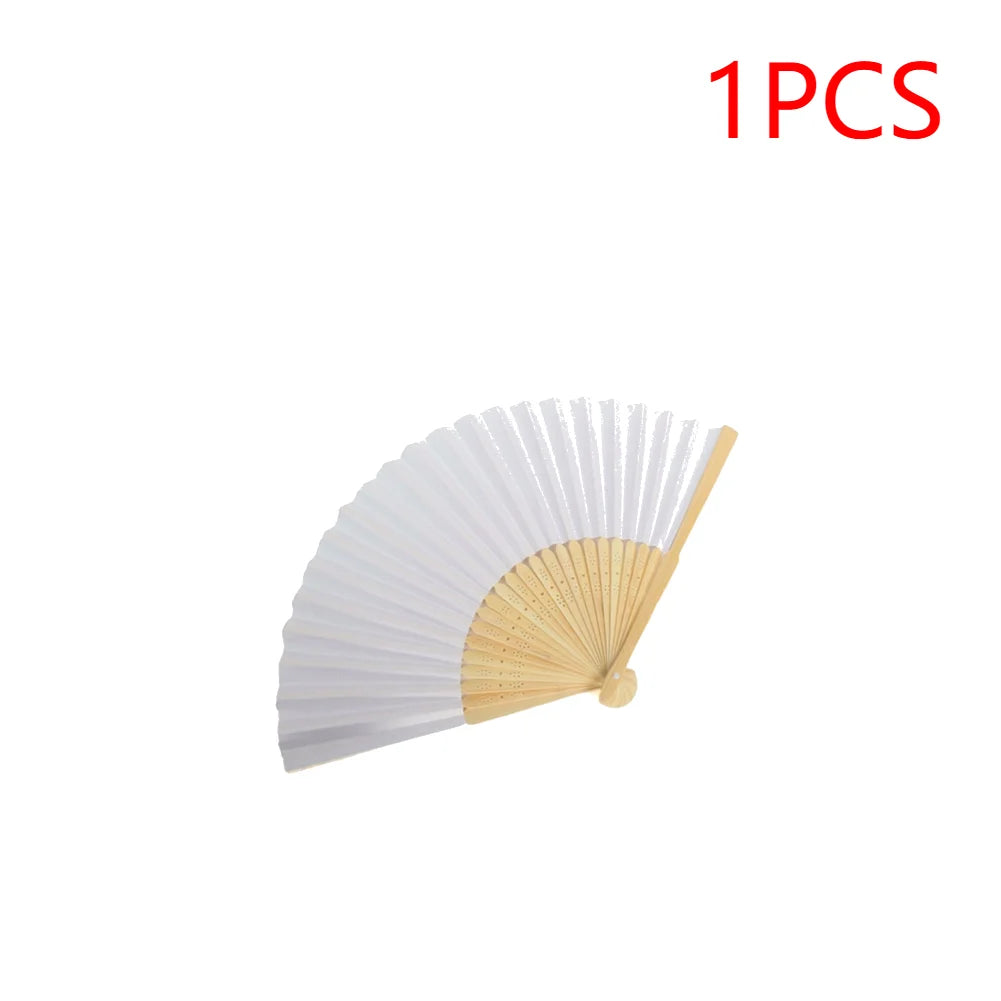 Foldable Bamboo Fans, 50-1pcs Eastern Style Handheld Fan Japanese Chinese Fan for DIY Decoration Wedding Dancing Party Favors