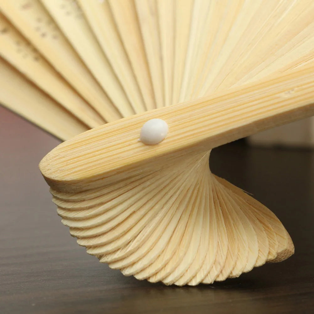 Foldable Bamboo Fans, 50-1pcs Eastern Style Handheld Fan Japanese Chinese Fan for DIY Decoration Wedding Dancing Party Favors