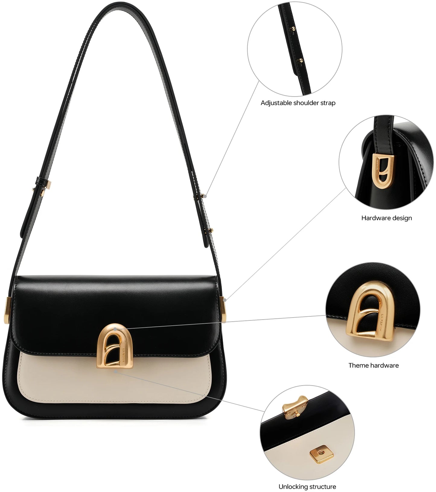 LA FESTIN Women's bag 2024 New Leather Bag Shoulder Crossbody Bag Fashion Designer Small Square Bag free shipping