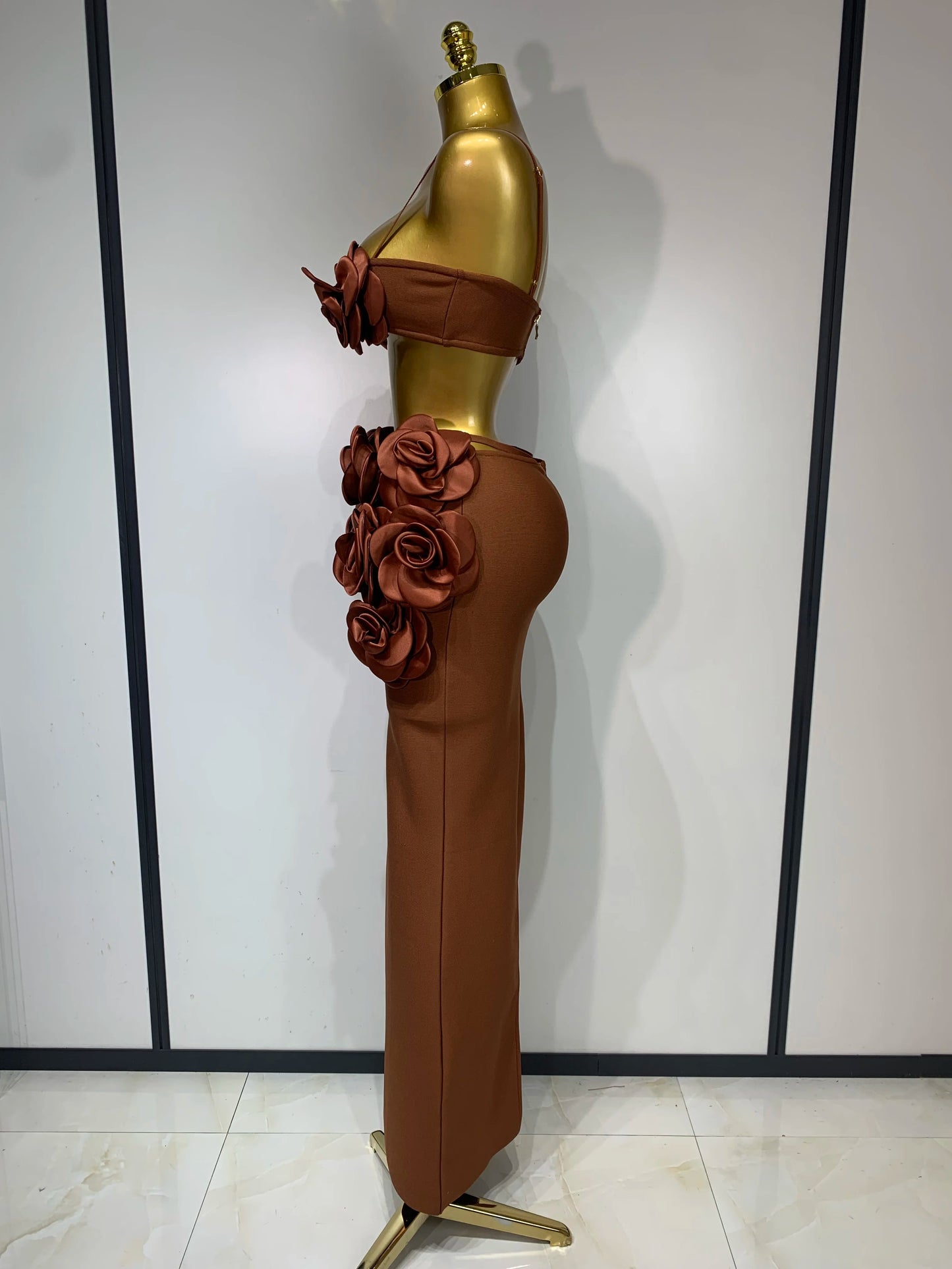 Women Sexy Camisole Floral Bandage Long Skirts 2-Piece Set 2025 Celebrity Elegant Party Cocktail Prom Gown Nightclub Outfit