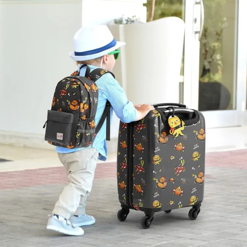 Kid’s Luggage Set 5 Piece Suitcase Set 16’’ Carry on Hardside Spinner Toddler Luggage Travel Rolling Luggage Girls Boys