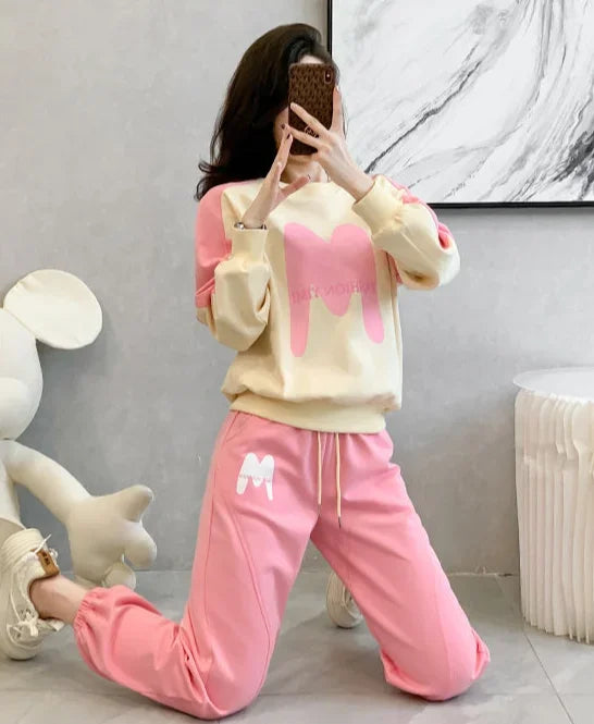 Pant Sets for Women 2 Pieces Autumn Winter Fashion Casual Trousers Woman Korean Style Xxl Cheap New Matching Groups Of Tailor In