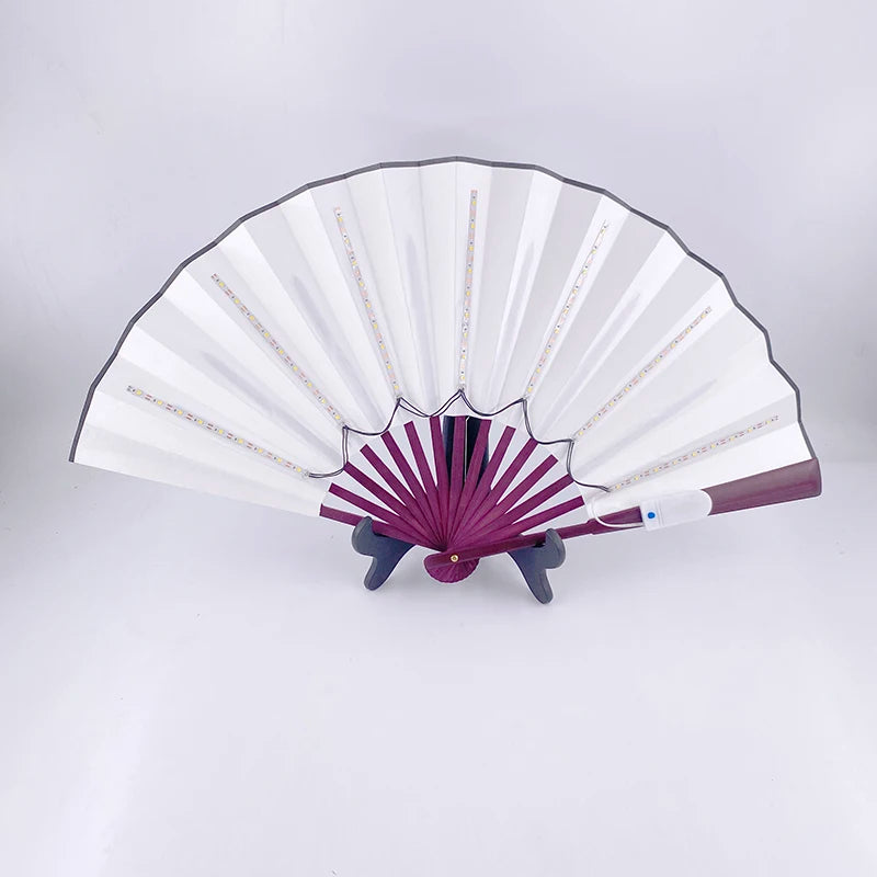 Halloween Carnival party lighting supplies 10inches  LED neon light rave fan  folding luminous fan glowing in the party