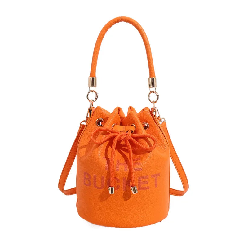 2024 Fashion Bag Women's New Bucket Bag Oblique Span Bag Female Bag Cross-border Portable Retro Women's Bag