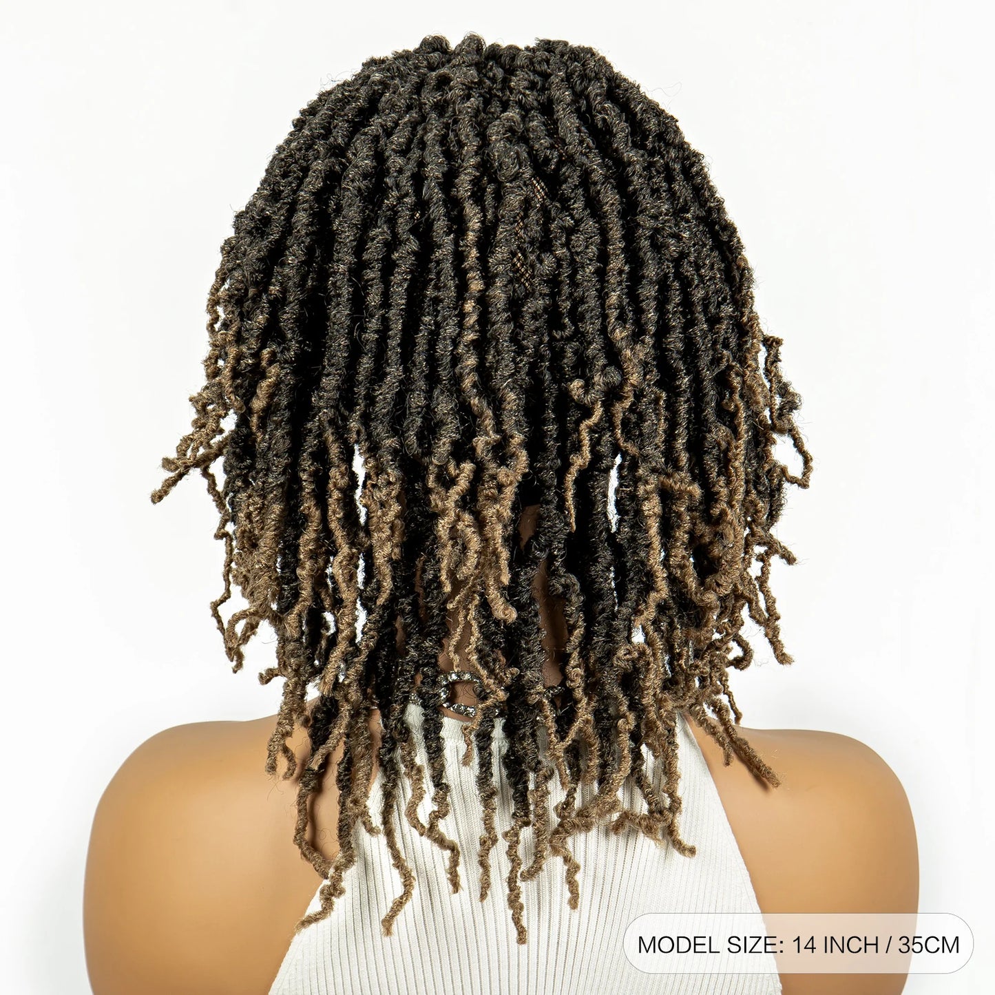 14inch Short Dreadlock Braided Wigs Synthetic Lace Front Knotless Box Braids Wig Faux Locs Braided Wigs with Baby Hair for Women