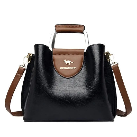 3 Layers Ladies Quality Leather Letter Shoulder Bags for Women 2024 Luxury Handbags Women Bags Designer Large Capacity Tote Bag