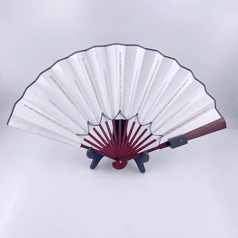 Halloween Carnival party lighting supplies 10inches  LED neon light rave fan  folding luminous fan glowing in the party